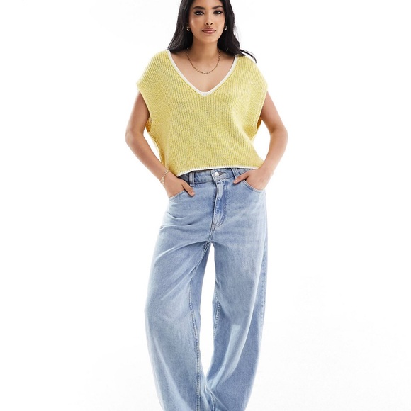 Asos Yellow Knit Oversized Top - Picture 2 of 3